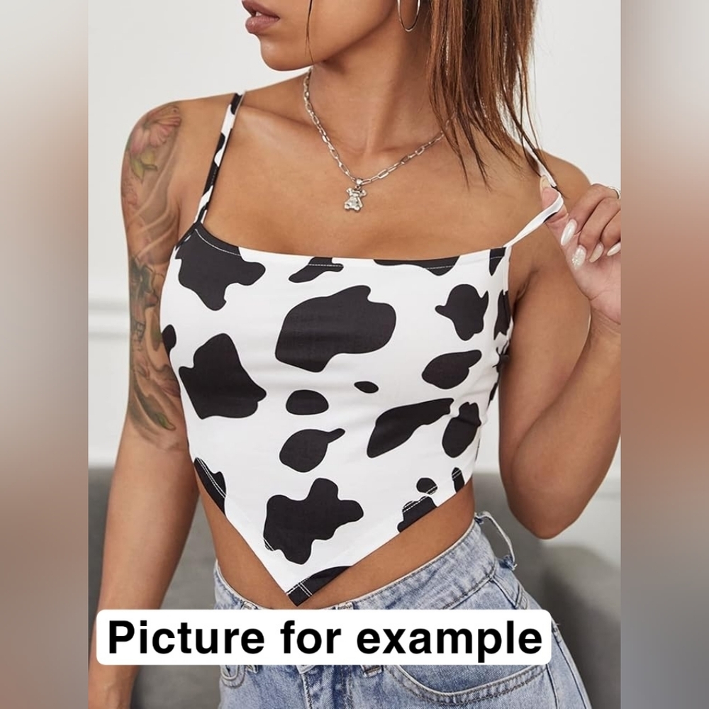 Black and White Cow Print Women's Top Large